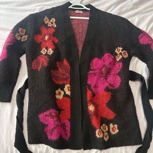 Kate Spade Wool Blend Floral Cardigan - size XL